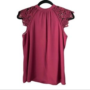 ⭐️2/$15⭐️ Express Red Lace Top size XS